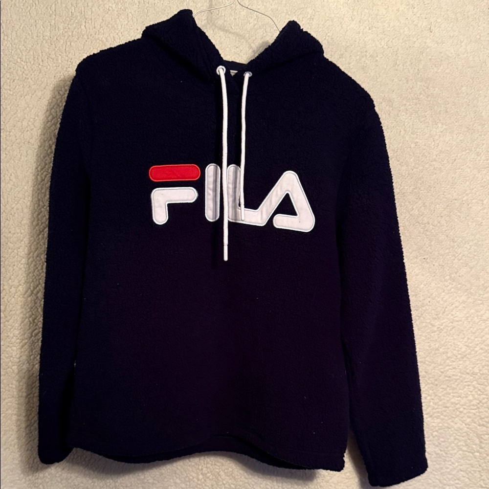 FILA navy Hoodie with Red and White Logo